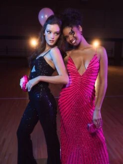 Sequined Spaghetti Strap Cut Out Jumpsuit -Fashion Dress Shop lifestyle 42017 black 3 scaled